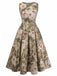 Grünes 50er Swingkleid mit Blumen und Schlag