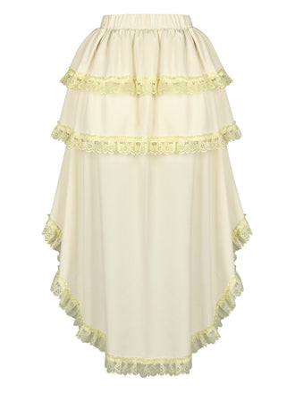 Beige 50er Rock mit Spitze und Besatz