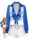 Blau-Weißes 80er Cheerleader 3PCS Set mit Sternen