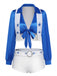 Blau-Weißes 80er Cheerleader 3PCS Set mit Sternen