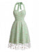 50er Netzkleid mit Blumenstickerei und Neckholder