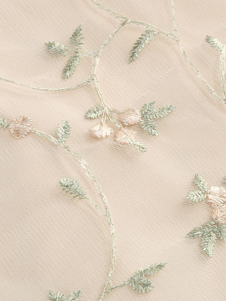 50er Netzkleid mit Blumenstickerei und Neckholder