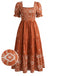 70er Stufenkleid mit Puffärmeln