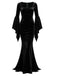 Schwarzes 30er Meerjungfrauenkleid mit Samt