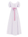 30er Kleid mit Empire-Taille und Kontrastgürtel