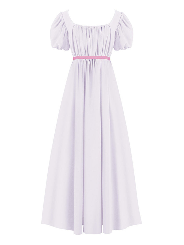 30er Kleid mit Empire-Taille und Kontrastgürtel