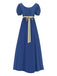 30er Kleid mit Empire-Taille und Kontrastgürtel