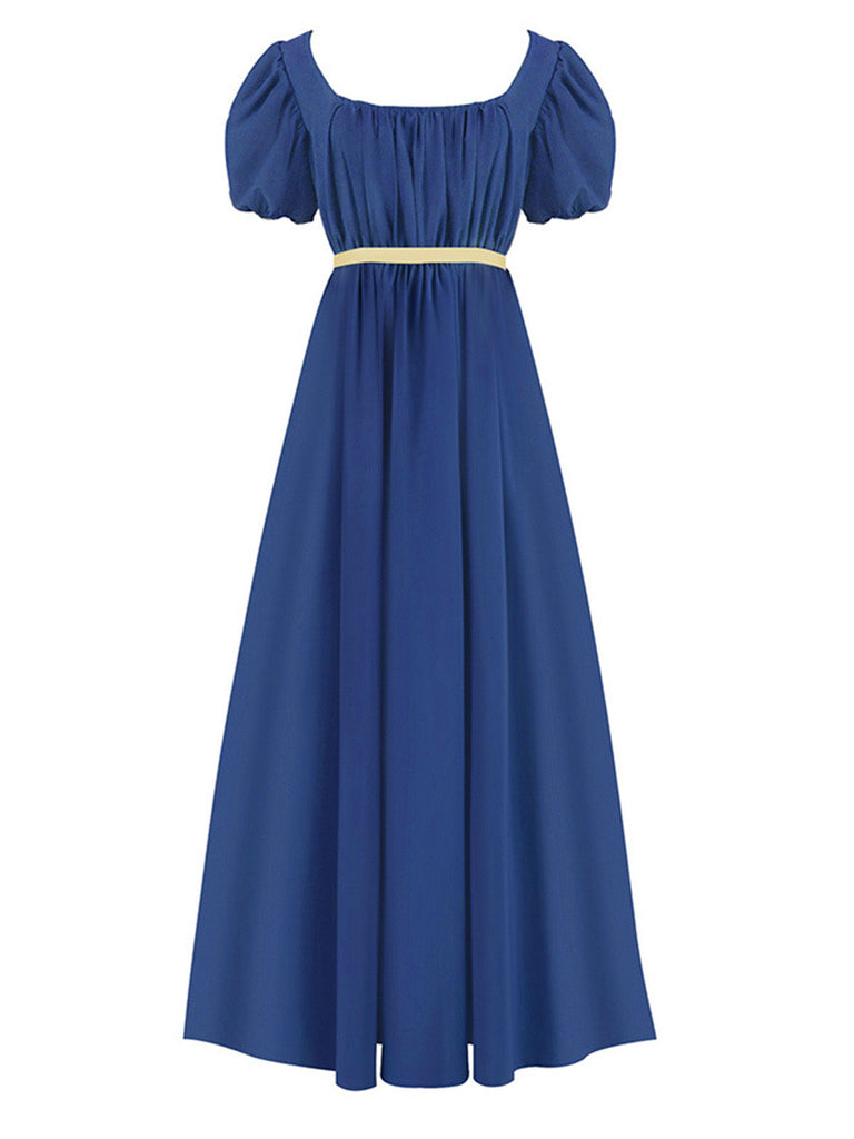 30er Kleid mit Empire-Taille und Kontrastgürtel