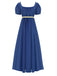 30er Kleid mit Empire-Taille und Kontrastgürtel