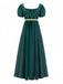 30er Kleid mit Empire-Taille und Kontrastgürtel