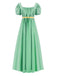 30er Kleid mit Empire-Taille und Kontrastgürtel