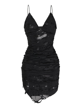 Schwarzes 60er Halloween Kleid mit Cutout