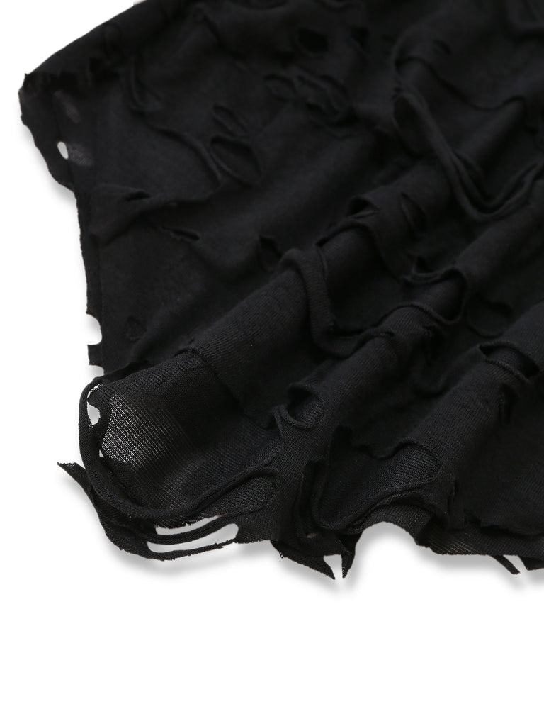 Schwarzes 60er Halloween Kleid mit Cutout