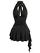 60er Gothic Minikleid mit Neckholder und Rüschen