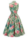 50er Kleid mit Palmen und Rüschen