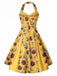 [Vorverkauf] Gelbes 50er Kleid mit Sonnenblumen und Neckholder