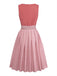 Rosa 50er Oktoberfest-Dirndl-Set mit Spitzentop und Schürze