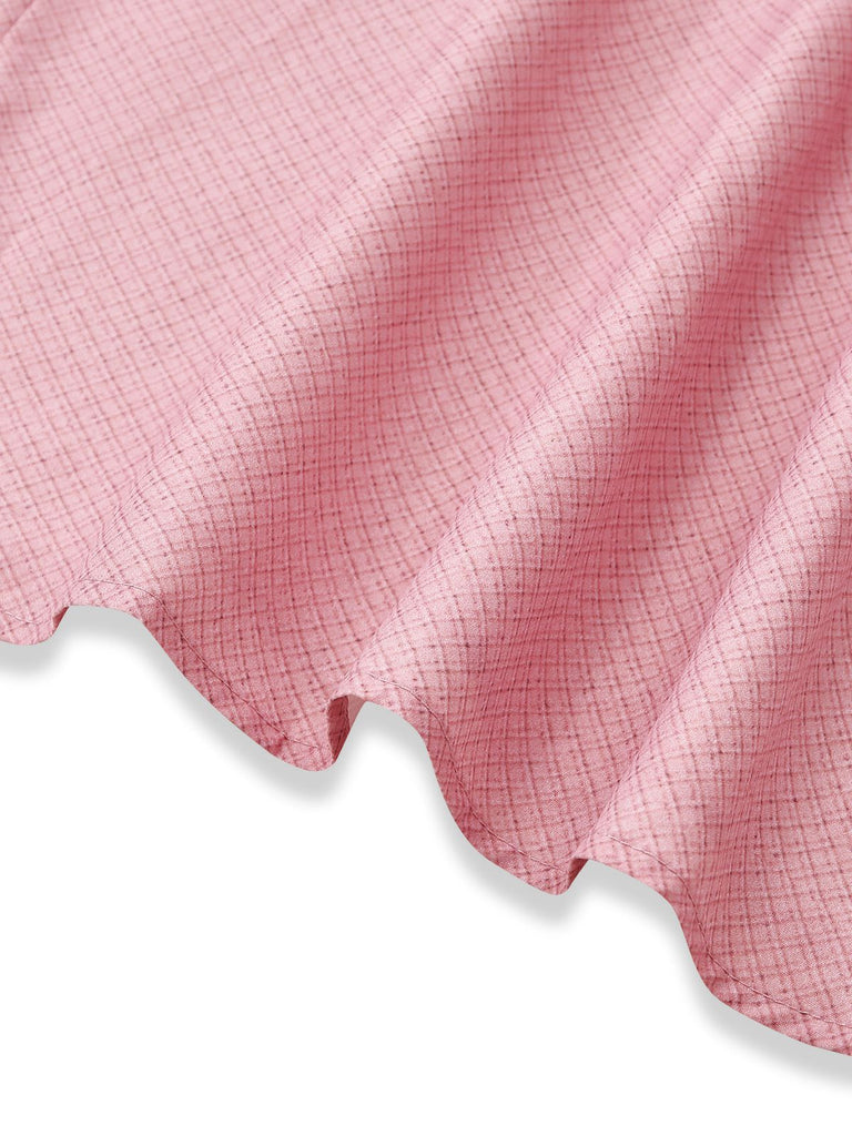 Rosa 50er Oktoberfest-Dirndl-Set mit Samt-Detail und Schürze