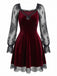 Schwarzes 50er Gothic Minikleid mit Samt und Spitze