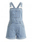 Hellblauer 50er Jeans-Latzromper mit Taschen und Umschlag