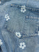 40er Jeans-Jumpsuit mit Blumen und Patchwork