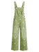 40er Jeans-Jumpsuit mit Blumen und Patchwork