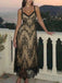 70er Kleid mit Spaghettiträger und Blumen