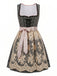 Schwarzes 50er 3-teiliges Set mit Kleid und Schürze