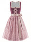 Rosa 50er Oktoberfest-Dirndl-Set mit Blumenkleid und Paillettenschürze