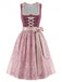 Rosa 50er Oktoberfest-Dirndl-Set mit weißem Top und Paillettenschürze