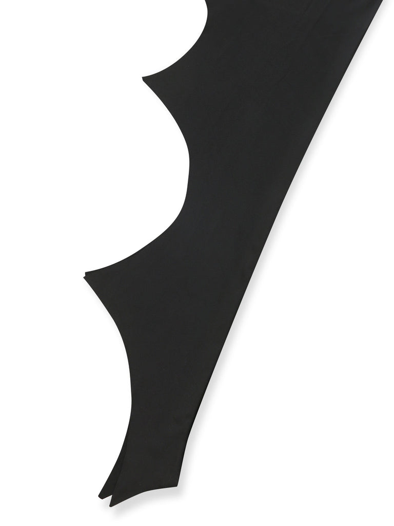 Schwarzes 70er Gothic Kleid mit Schnürung