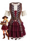 80er Piraten-Kostümset mit Lagen und Schnürung