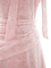 Rosa 30er Jacquard-Kleid mit Stehkragen und Spitze