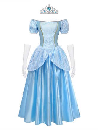 Hellblaues 70er Kleid mit Prinzessin