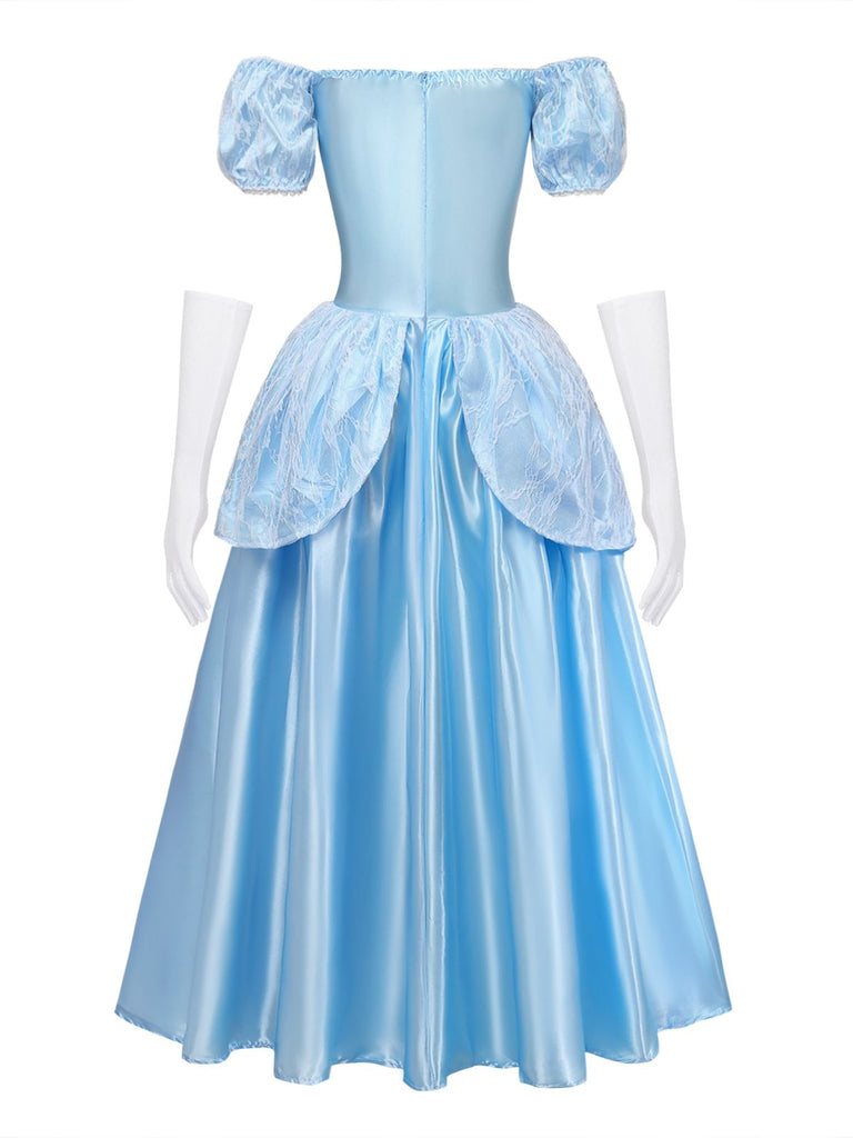 Hellblaues 70er Kleid mit Prinzessin