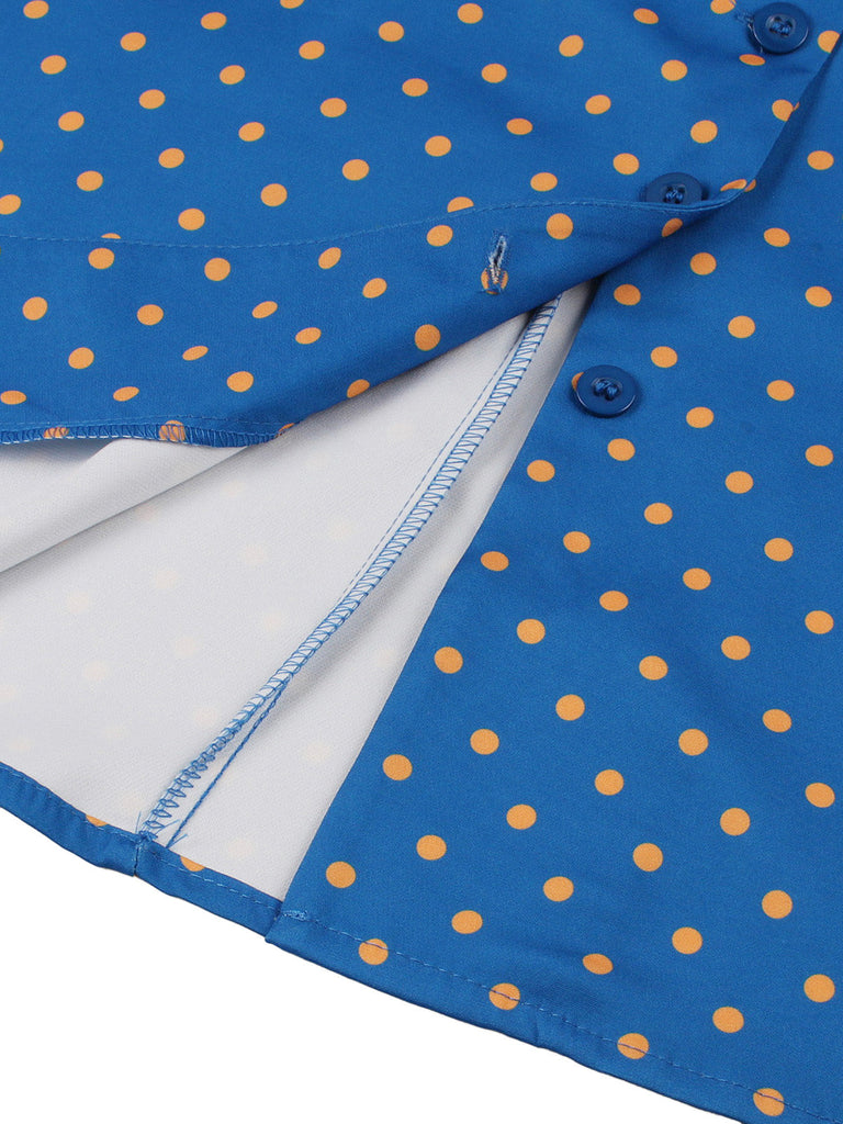 50er Kleid mit Kappärmel und Polka-Dots
