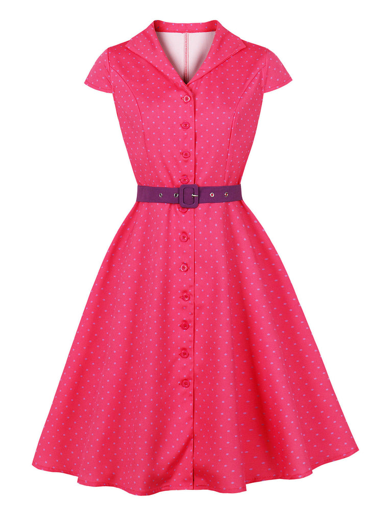 50er Kleid mit Kappärmel und Polka-Dots