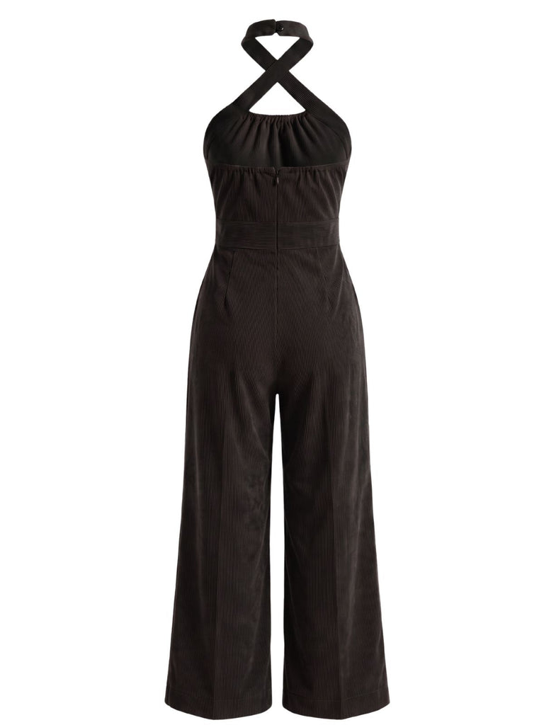 50er Jumpsuit mit Neckholder und Breit