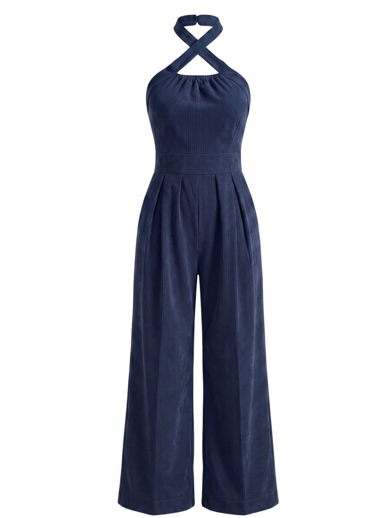 50er Jumpsuit mit Neckholder und Breit