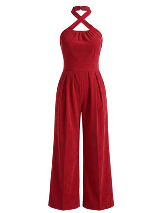 50er Jumpsuit mit Neckholder und Breit