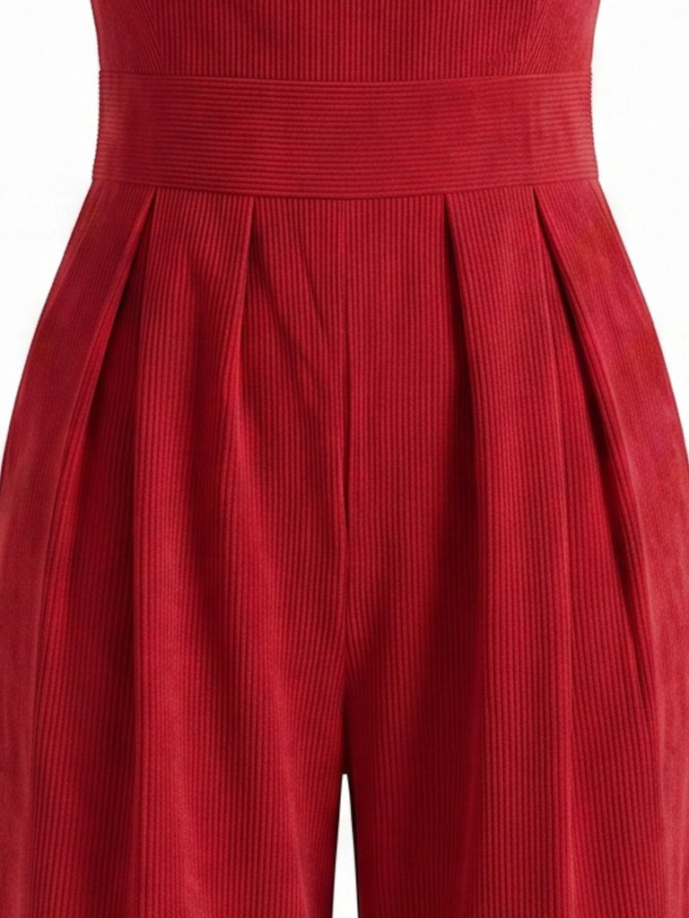50er Jumpsuit mit Neckholder und Breit