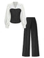 60er Top & Hose Set mit Farbblock und Streifen