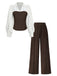 60er Top & Hose Set mit Farbblock und Streifen
