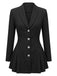 Schwarzer 60er Blazer mit Schal-Kragen und Plissee