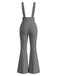 Schwarz-weißer 60er Overall-Jumpsuit mit Hahnentritt und Schlagbein