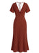 30er Meerjungfrauenkleid mit Flatterärmel und Polka-Dots