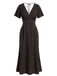 30er Meerjungfrauenkleid mit Flatterärmel und Polka-Dots