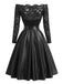 50er schulterfreies Kleid mit Spitze und Schleifengürtel