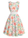 60er Ärmelloses Midikleid mit Blumen und Spitze