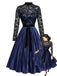 Königsblaues 50er Plisseekleid mit Spitze